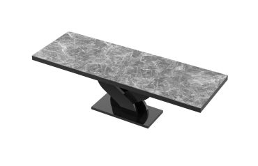 Stół rozkładany BELLA 160 - Venatino dark (Marmur / Czarny)